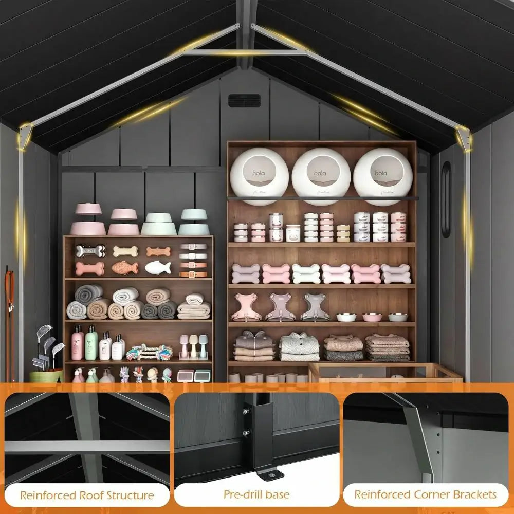 Outdoor Resin Storage Shed with Floor