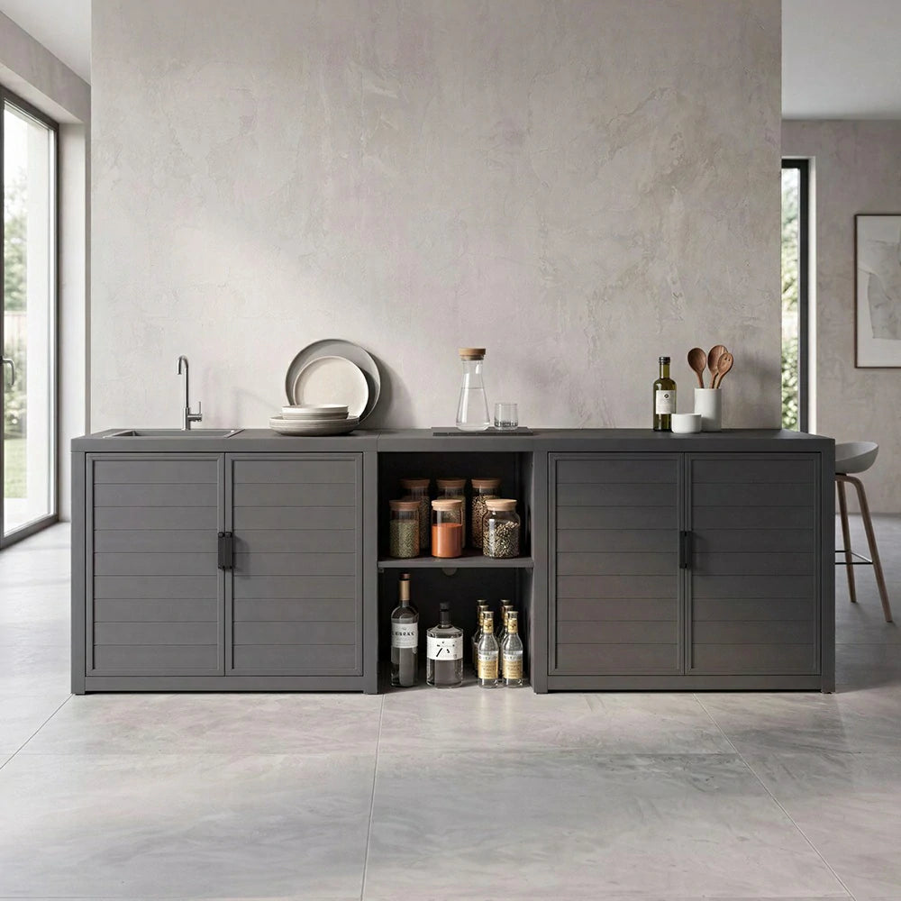 domi aluminum outdoor kitchen island#Color_gray