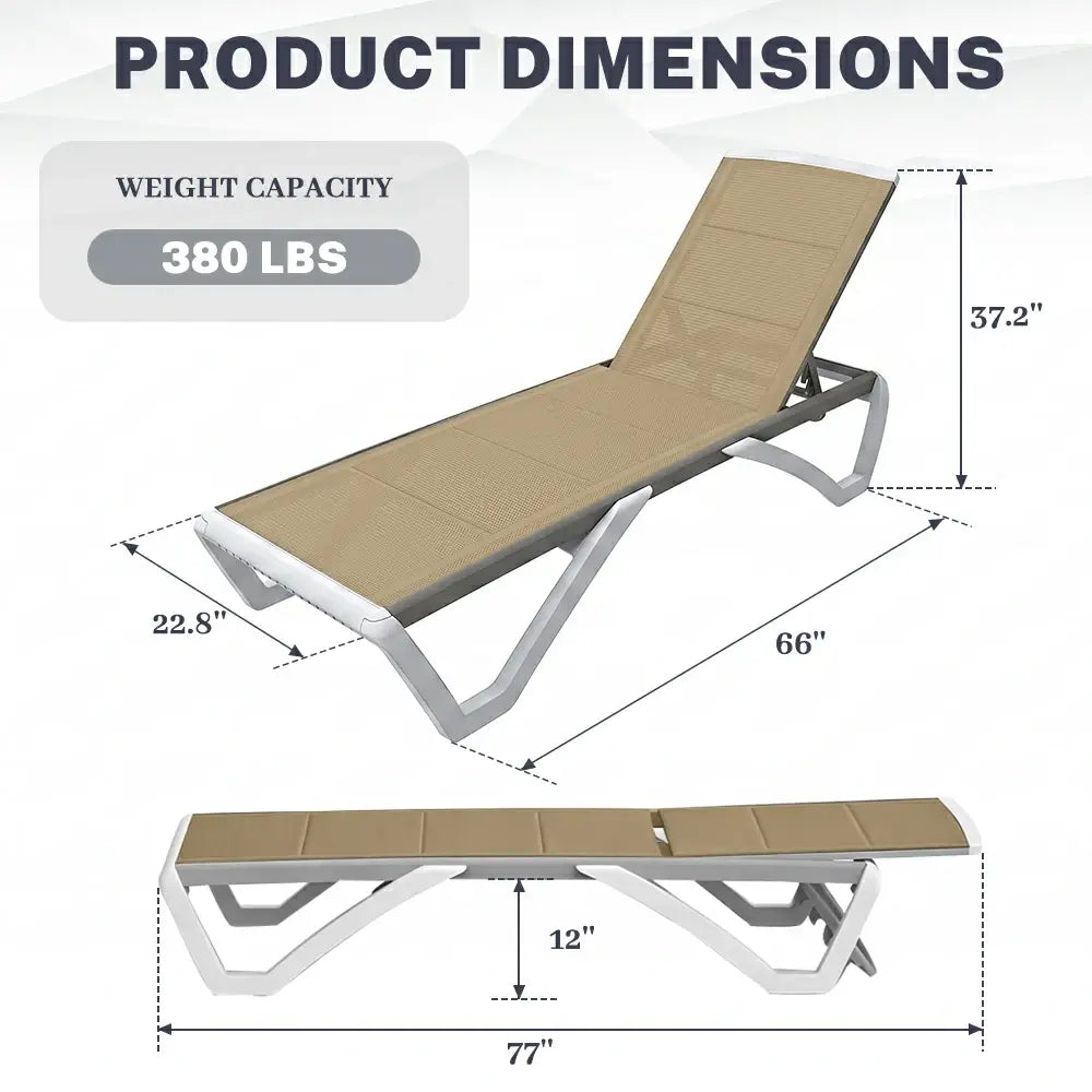 Armless Outdoor Chaise Lounge
