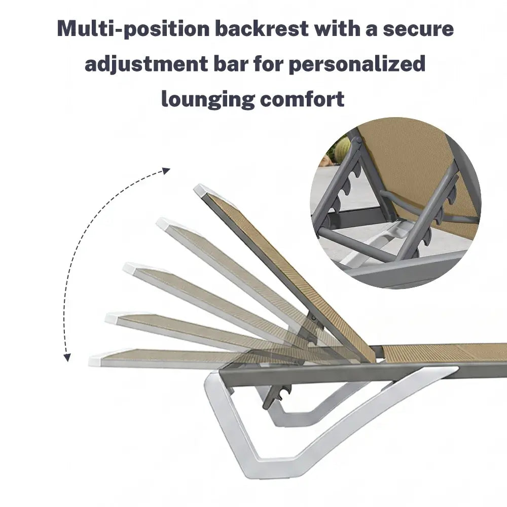 Armless Outdoor Chaise Lounge