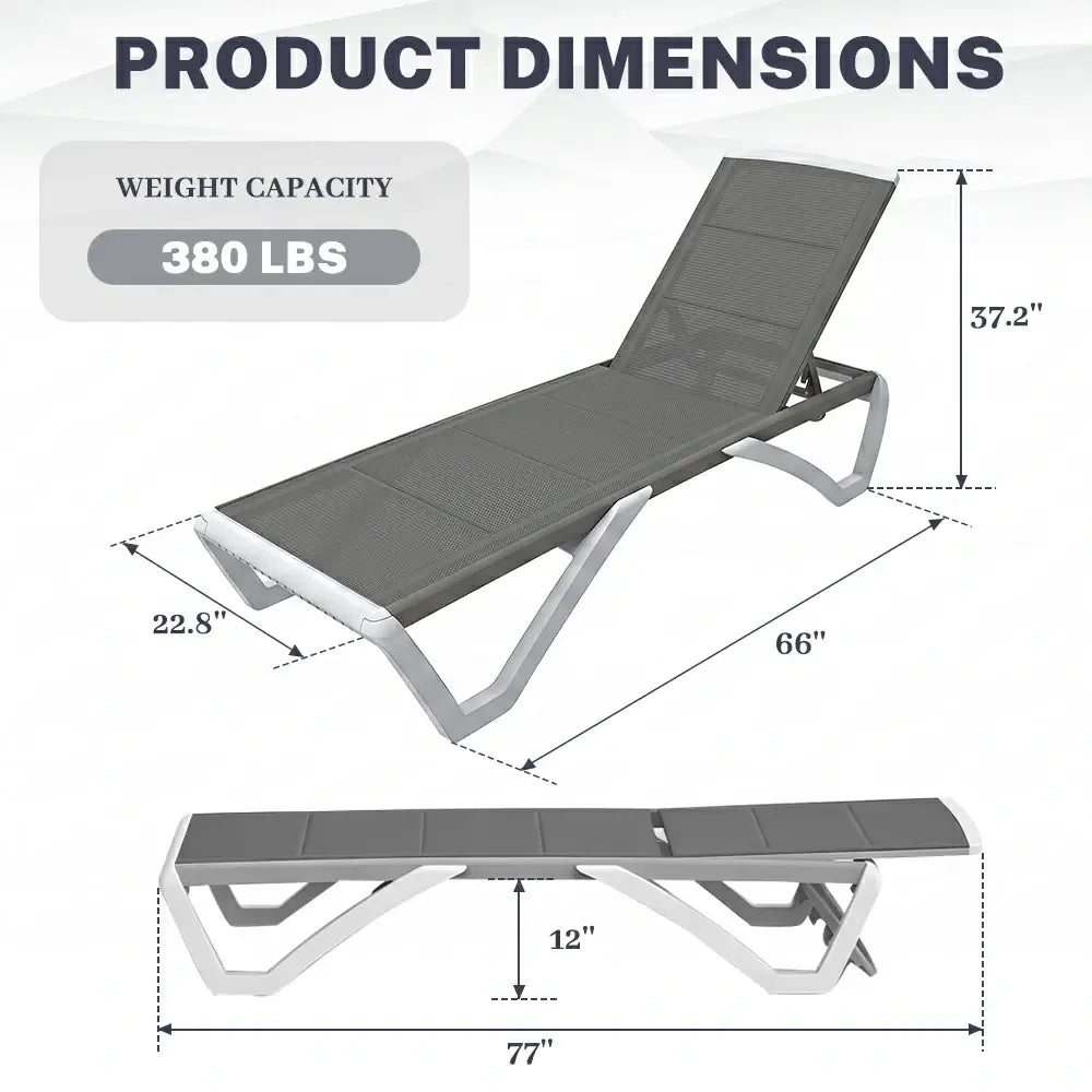 Armless Outdoor Chaise Lounge