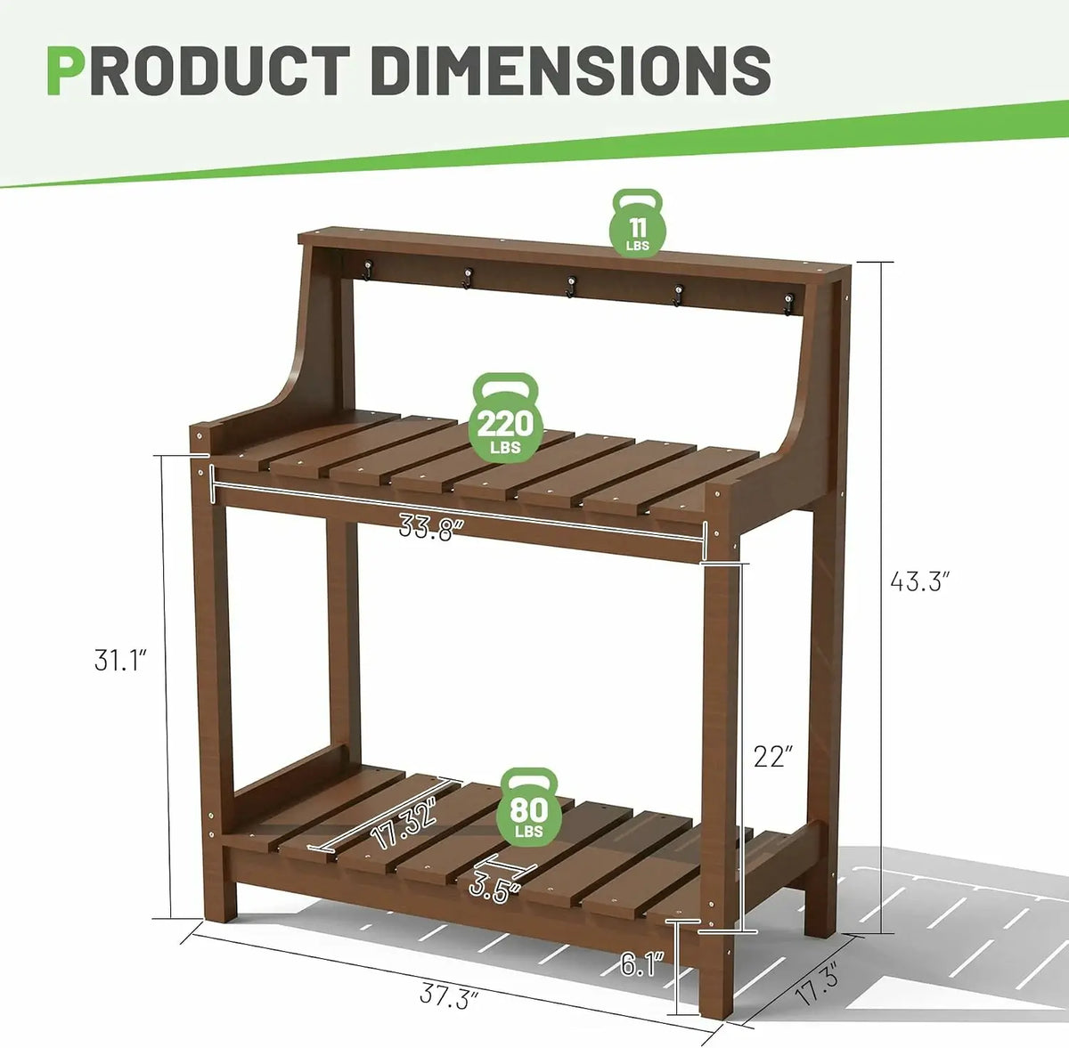 domi garden potting bench table#Color_dark brown
