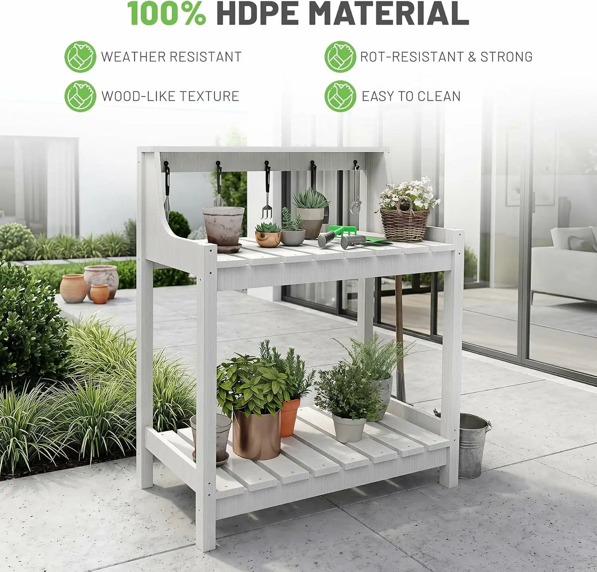 domi garden potting bench table#Color_white