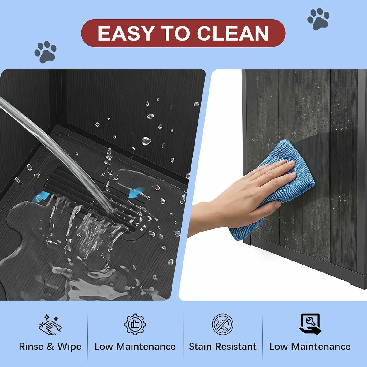 domi large weatherproof dog house#Color_gray