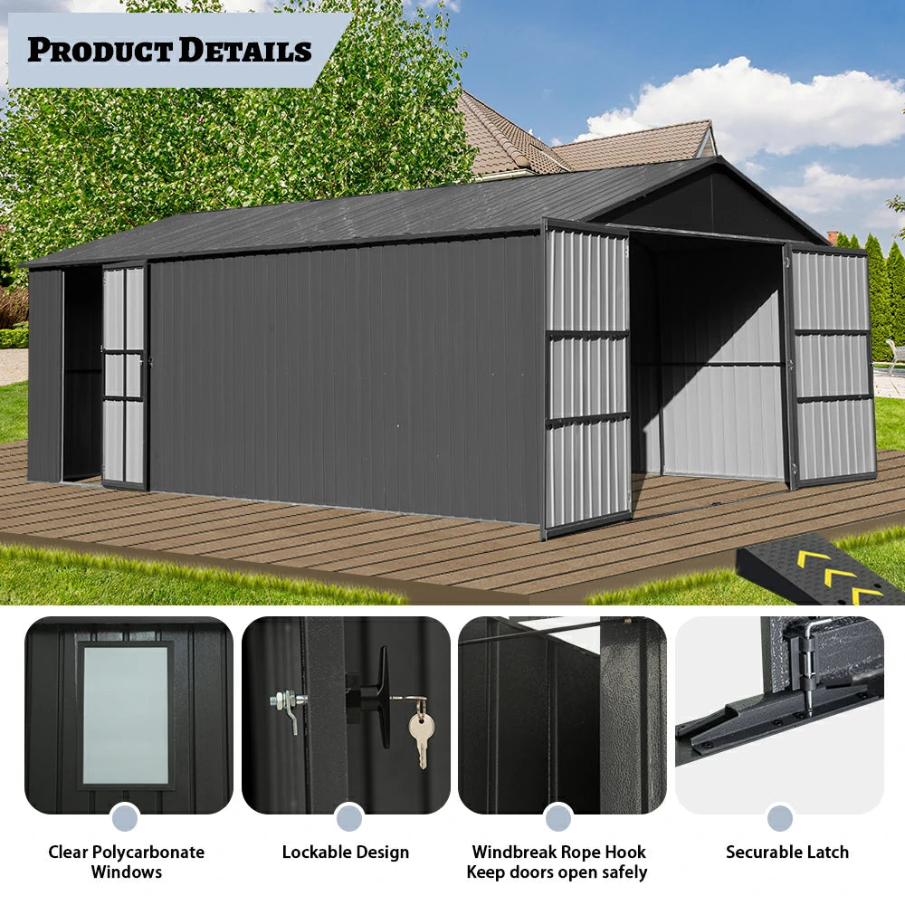 Domi Outdoor Living metal garage storage shed#size_12'x15'