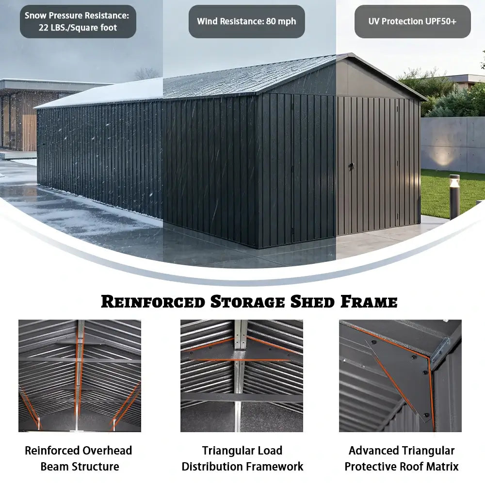 Domi Outdoor Living metal garage storage shed#size_12'x30'