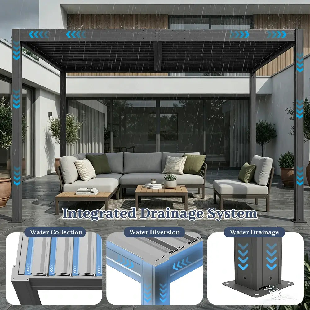 domi louvered pergola#size_13'x13'-New