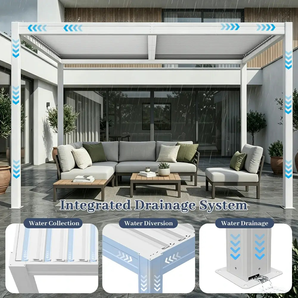 domi louvered pergola#size_13'x13'-New