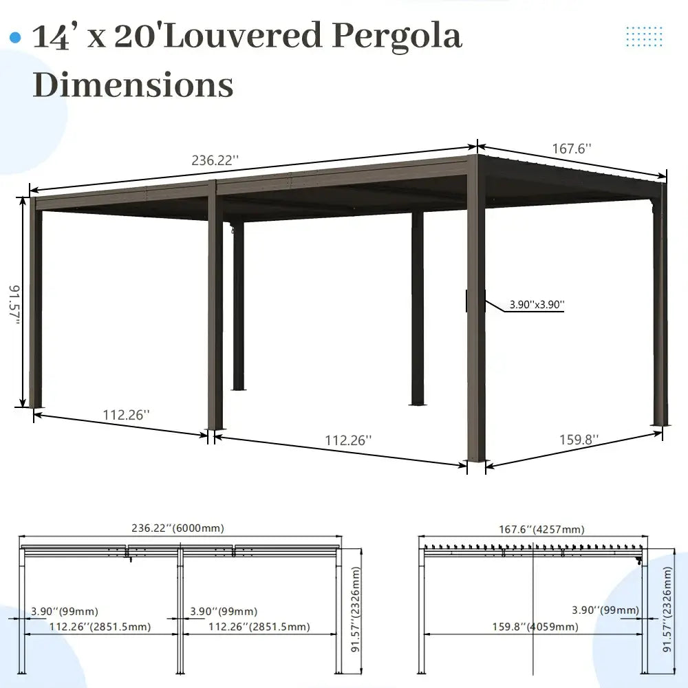 domi louvered pergola#size_14'x20'-New