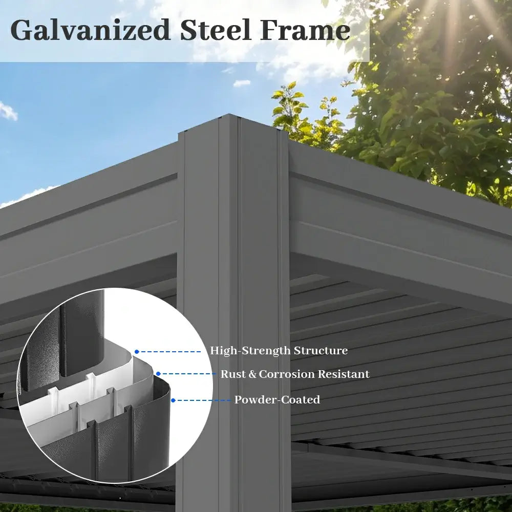 domi louvered pergola#size_14'x20'-New