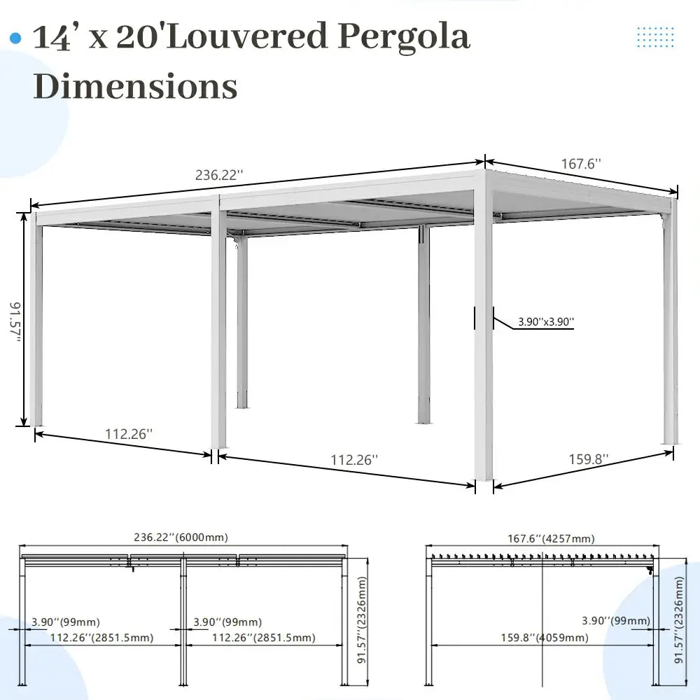 domi louvered pergola#size_14'x20'-New