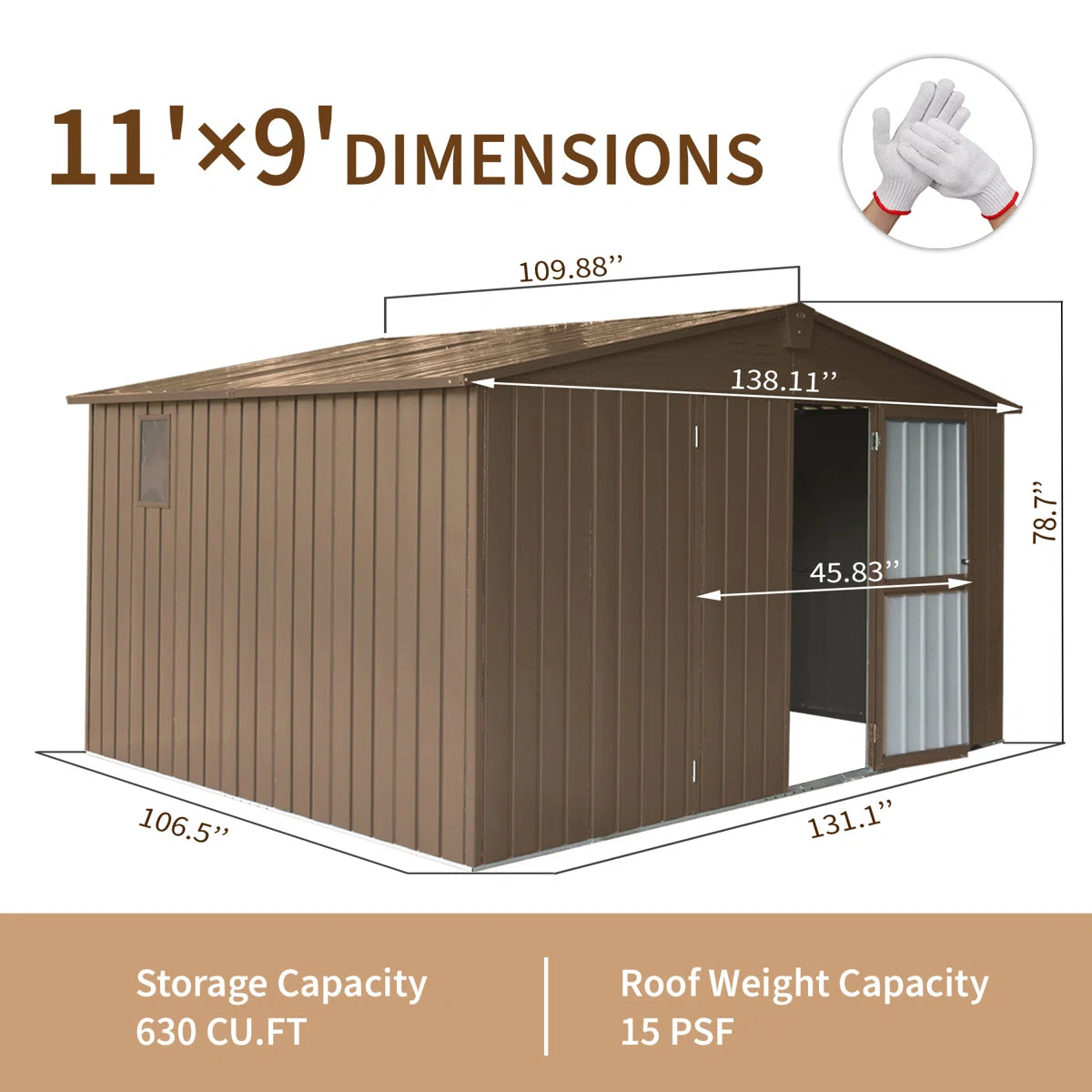 Domi Outdoor Living storage shed#size_11'x9'