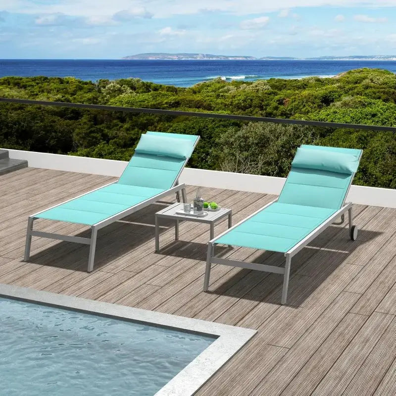 Domi Paded Chaise Lounge#Color_Turquoise Blue