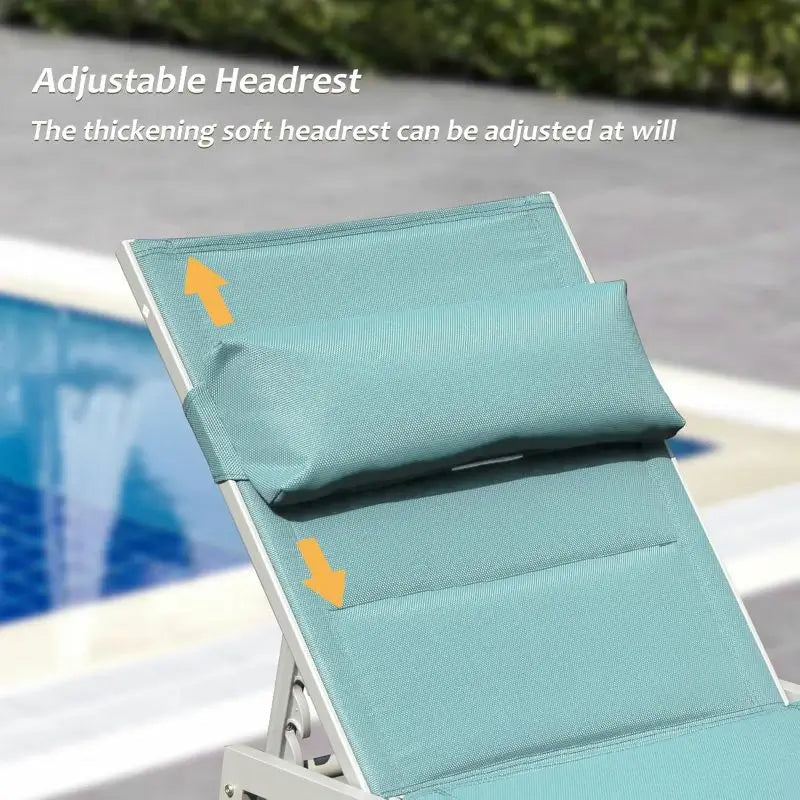 Domi Paded Chaise Lounge#Color_Turquoise Blue