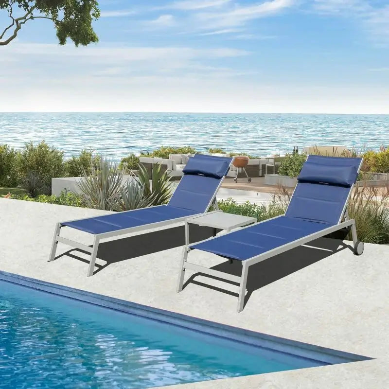 Domi Paded Chaise Lounge#Color_Navy Blue