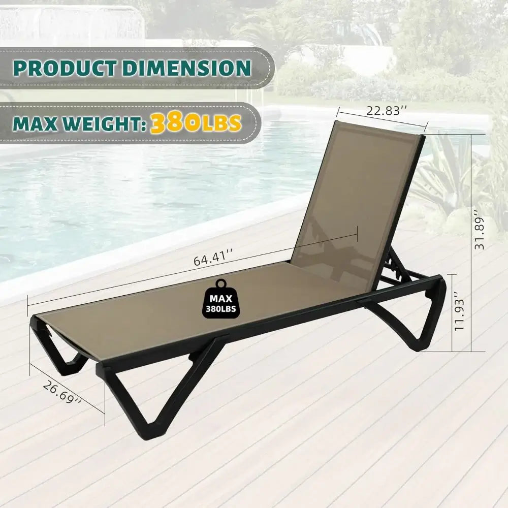Domi Outdoor Living Pool Lounge Chair#color_Khaki