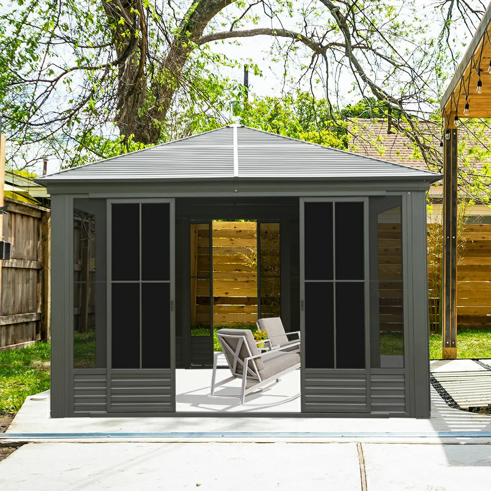 12'×15' Sunroom with Four Side Doors