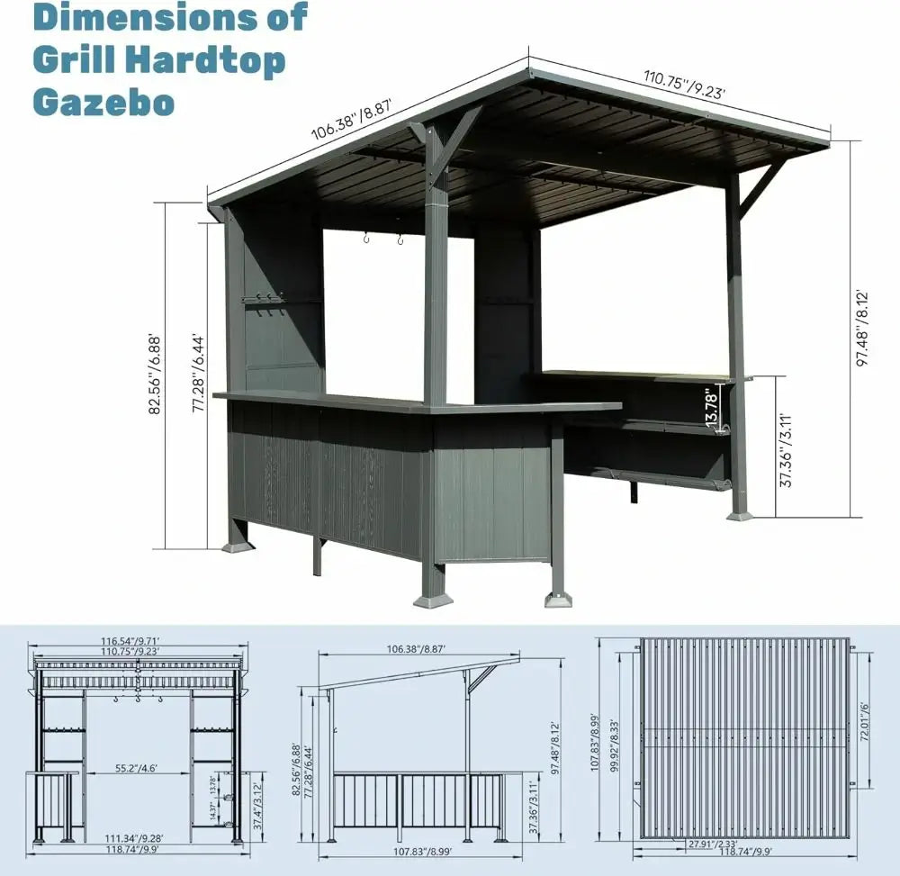 domi 9x10ft grill gazebo#color_gray