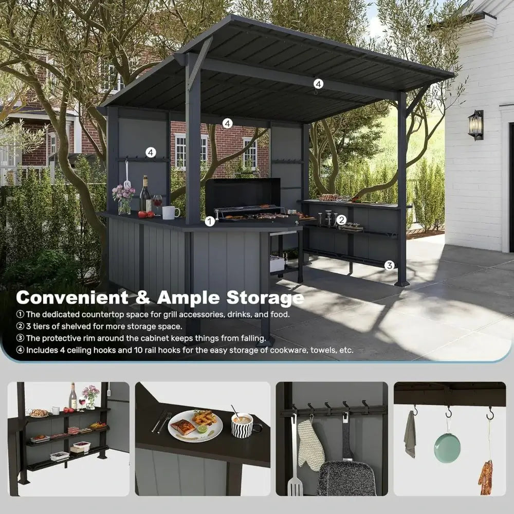 domi 9x10ft grill gazebo#color_gray