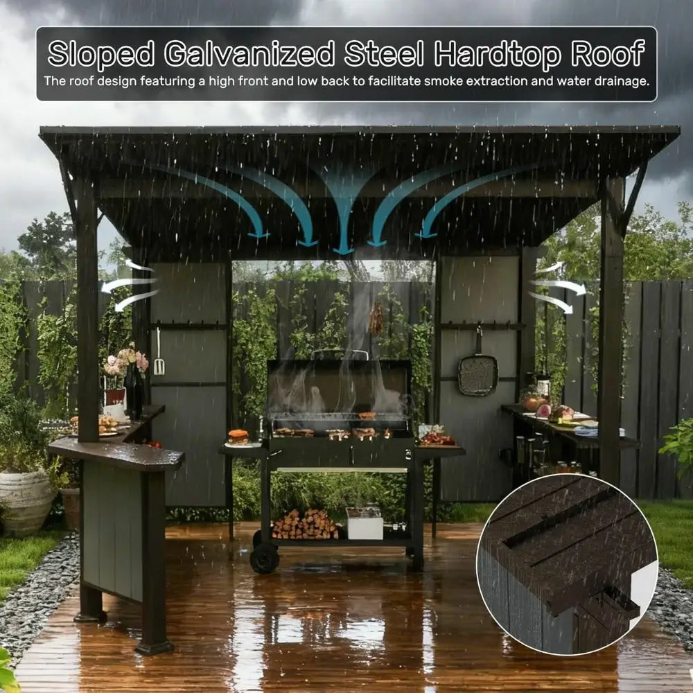 domi 9x10ft grill gazebo#color_brown