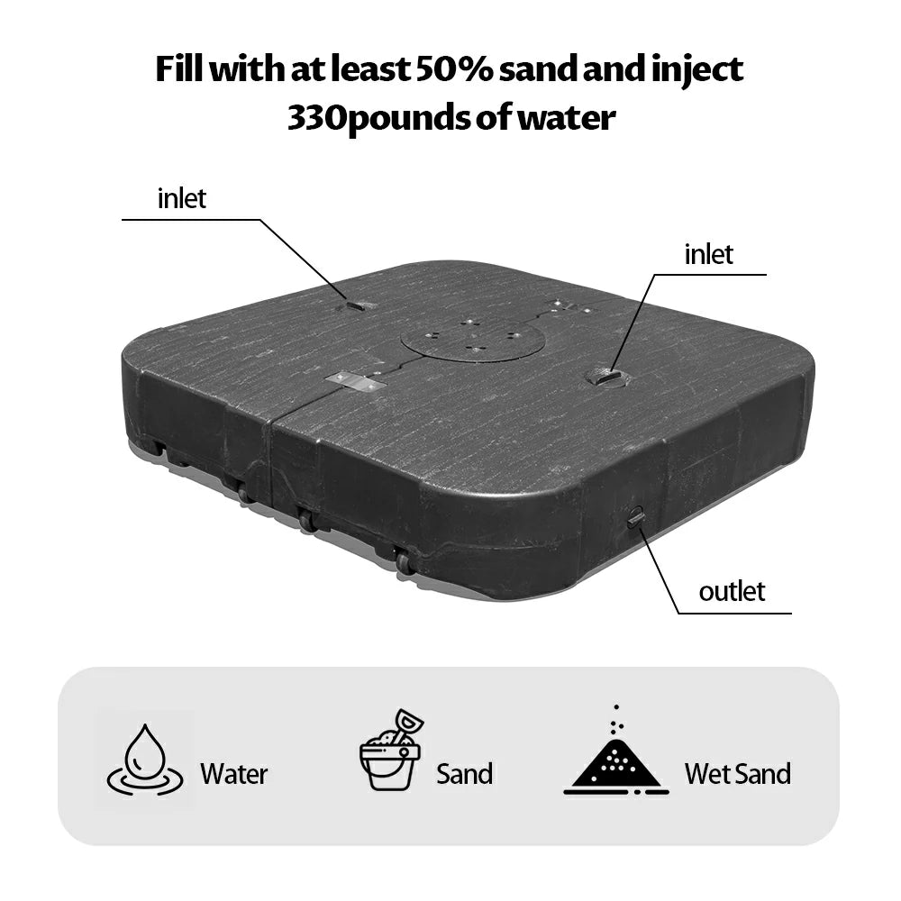 Double Top Cantilever Patio Umbrella Base- 330 LBS
