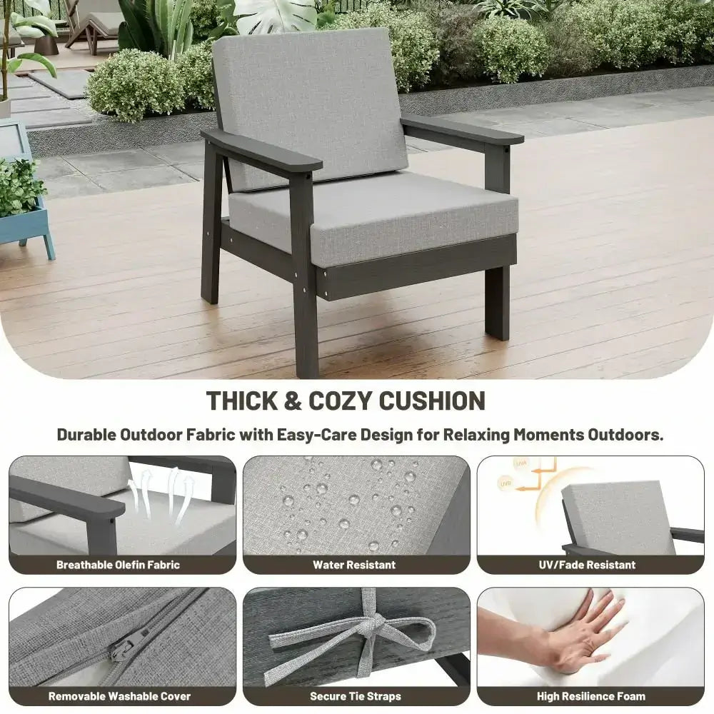 domi HDPE outdoor sofa set of 4#Color_gray