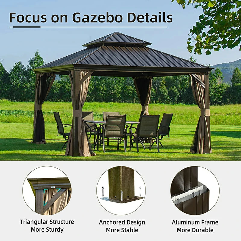 Domi Outdoor Living Hardtop Gazebo#size_12'x12'