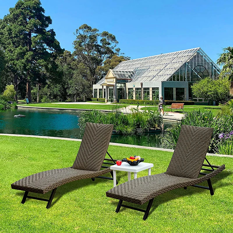 Domi Rattan Chaise Lounge#color_brown