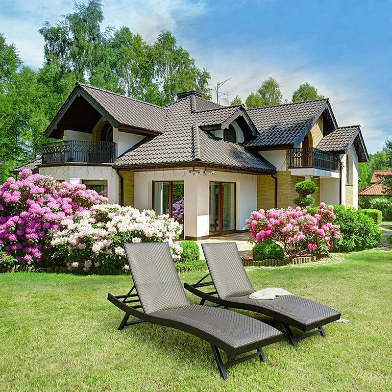 Domi Rattan Chaise Lounge#color_dark brown