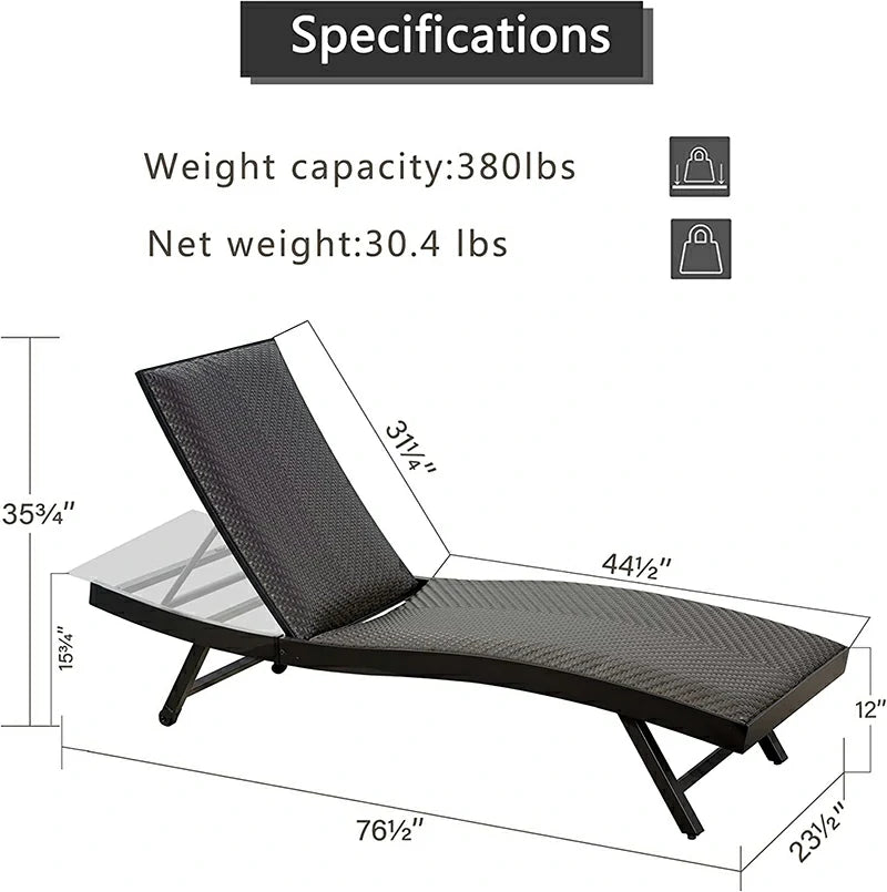 Domi Rattan Chaise Lounge#color_dark brown