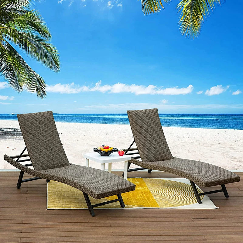 Outdoor rattan chaise 2024 lounge chair