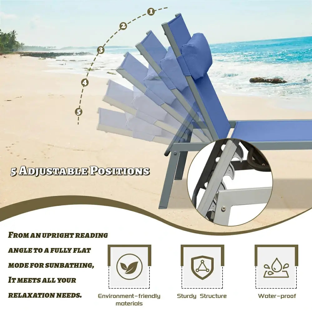 Domi Outdoor Living all aluminum chaise lounge #color_navy blue