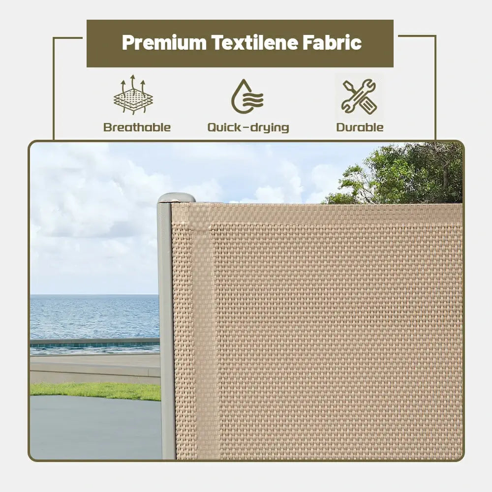 Domi Outdoor Living all aluminum chaise lounge #color_khaki