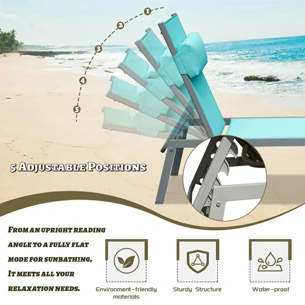 Domi Outdoor Living all aluminum chaise lounge #color_turquoise blue