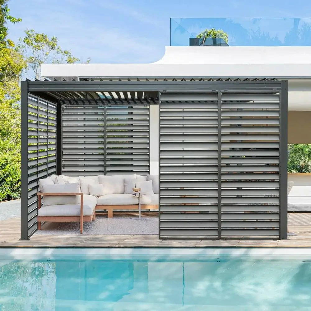あ*む様 もなみ PLEATS SCREEN 210cm グレー Domi Outdoor Living Aluminum Louvered Pergola Screen Privacy Shades