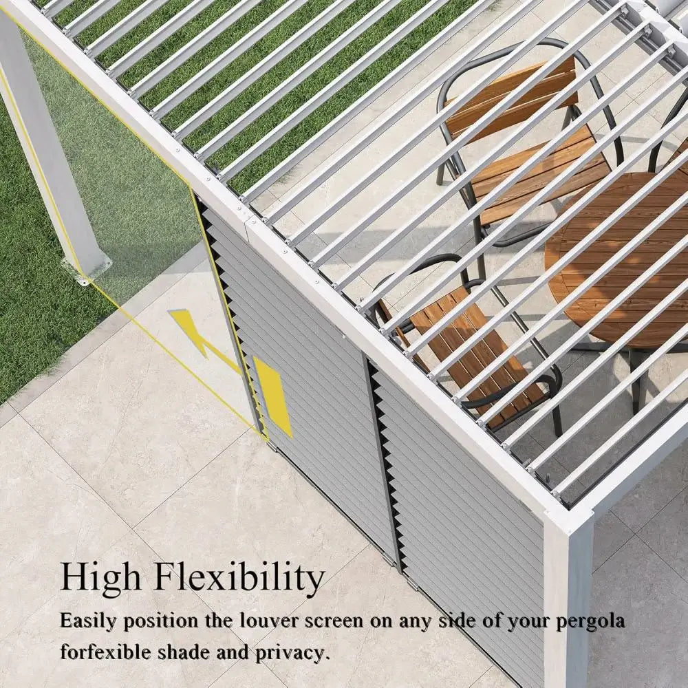 Domi Outdoor Living Louvered Pergola Screen#color_gray