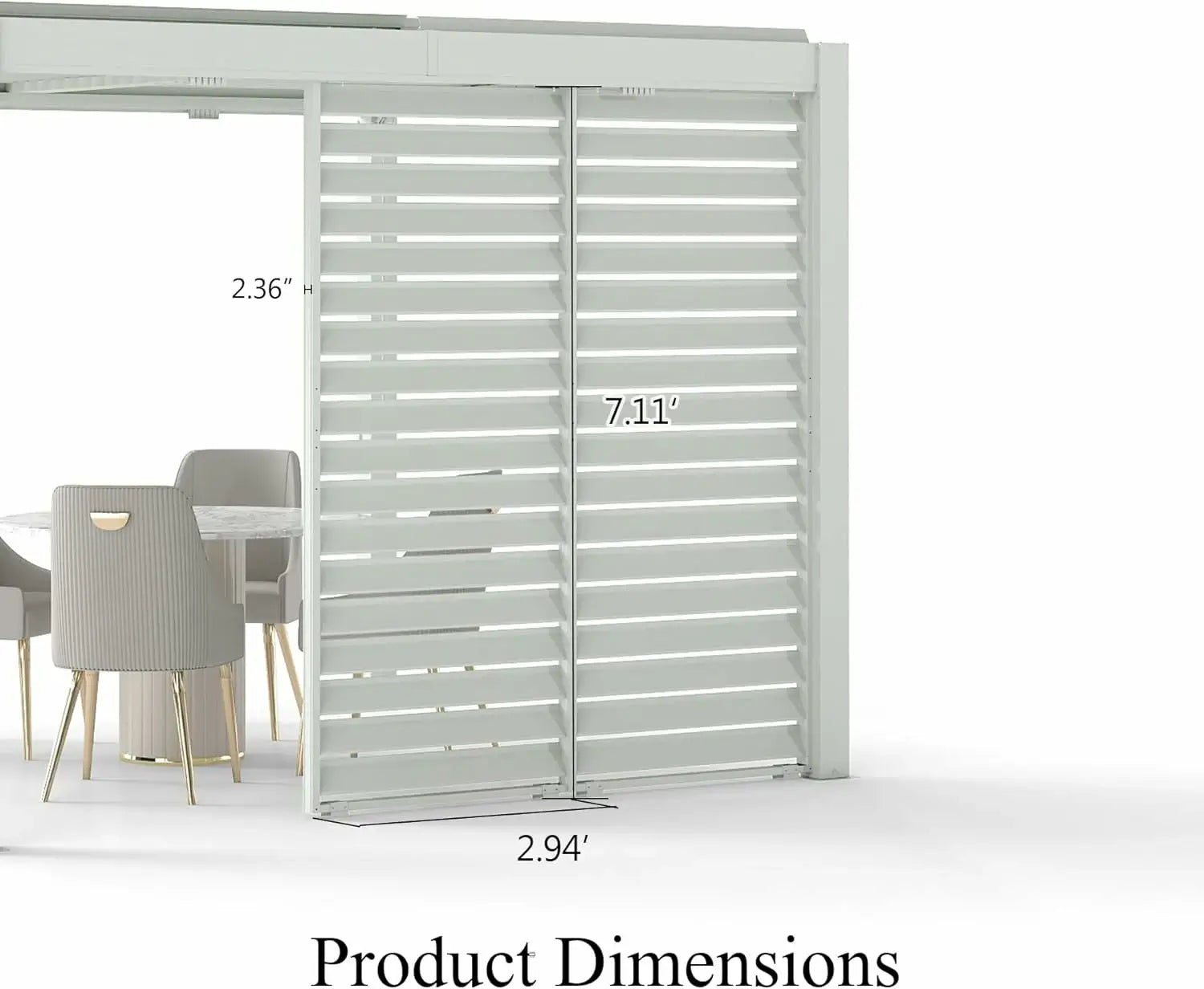 Domi Outdoor Living Louvered Pergola Screen#color_white