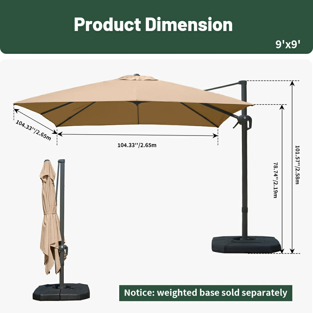 domi cantilever umbrella #size_9'x9'