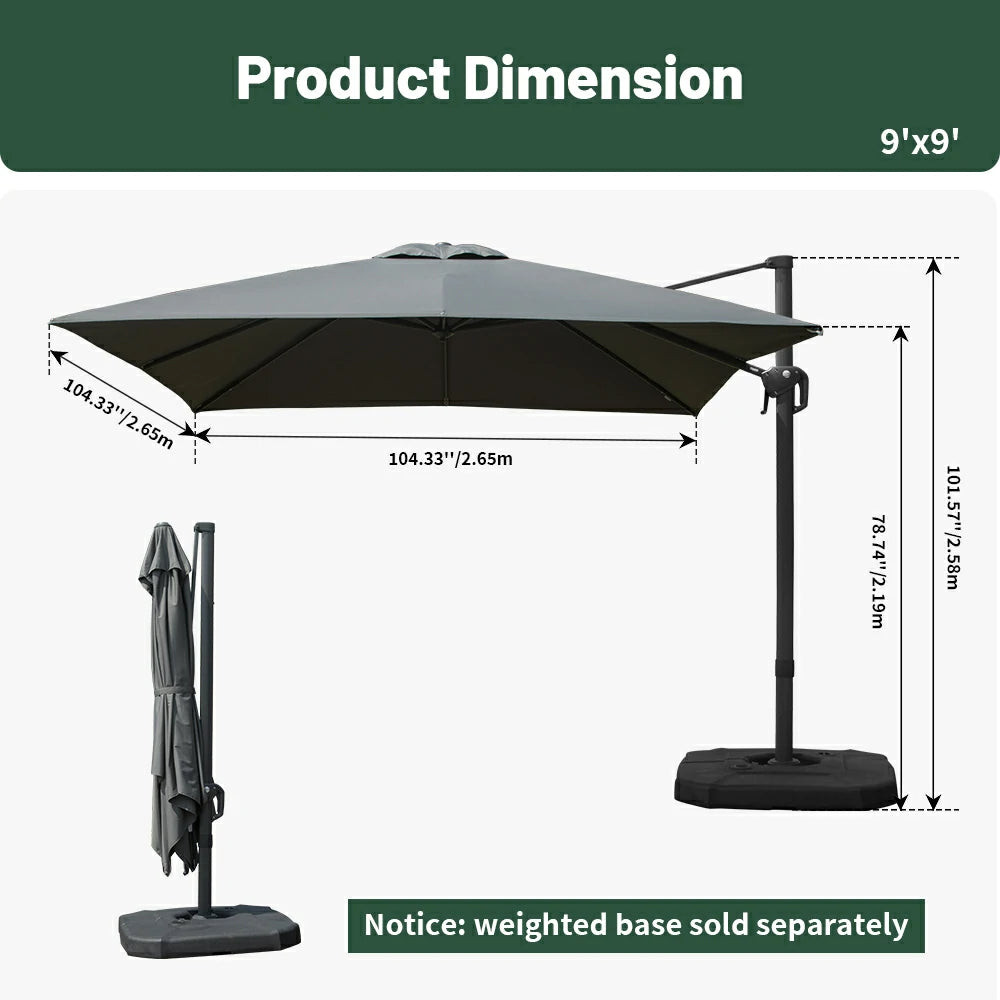 domi cantilever umbrella #size_9'x9'