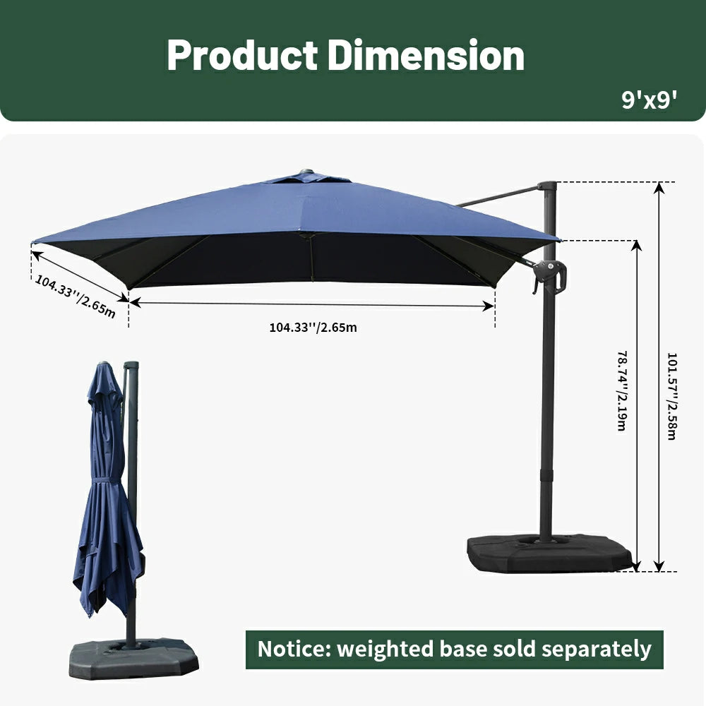 domi cantilever umbrella #size_9'x9'