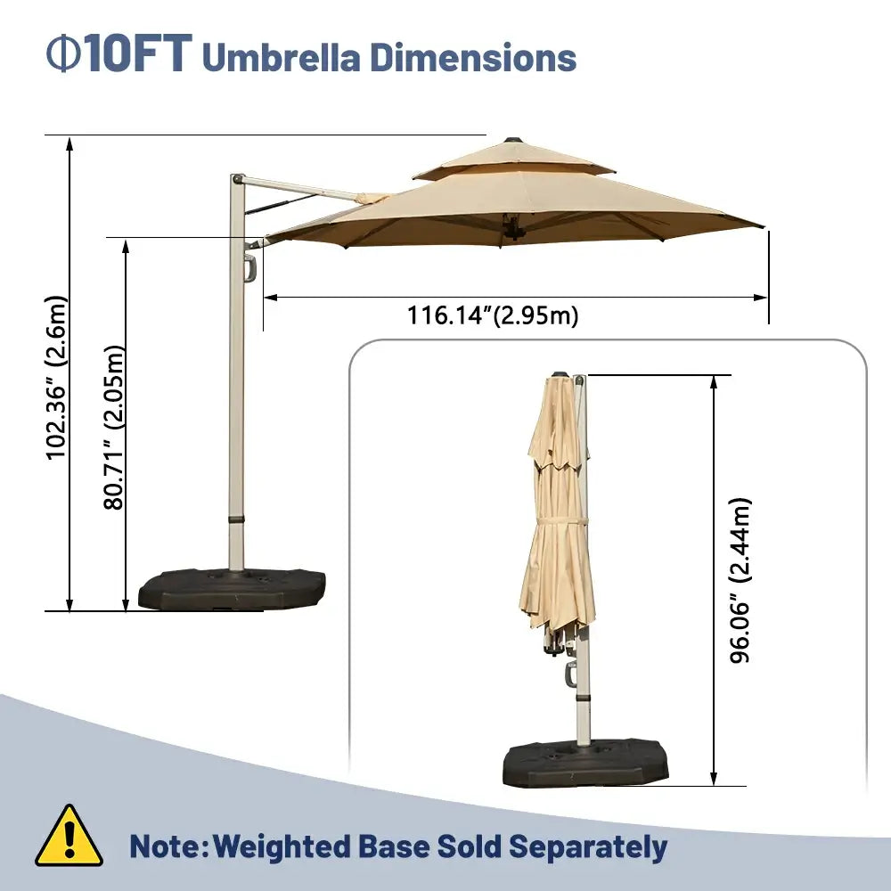 Domi Outdoor Living cantilever umbrella with foot pedal#color_Beige