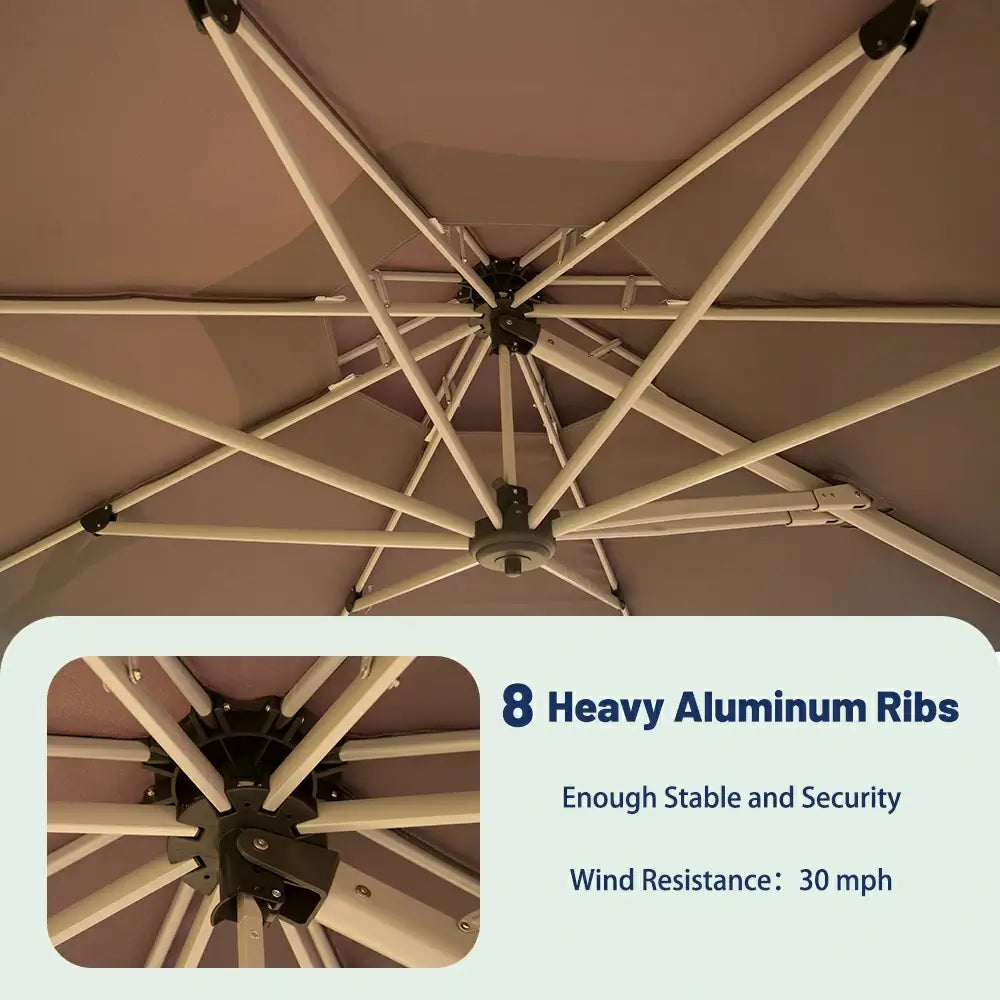 Domi Outdoor Living cantilever umbrella with foot pedal#color_Gray