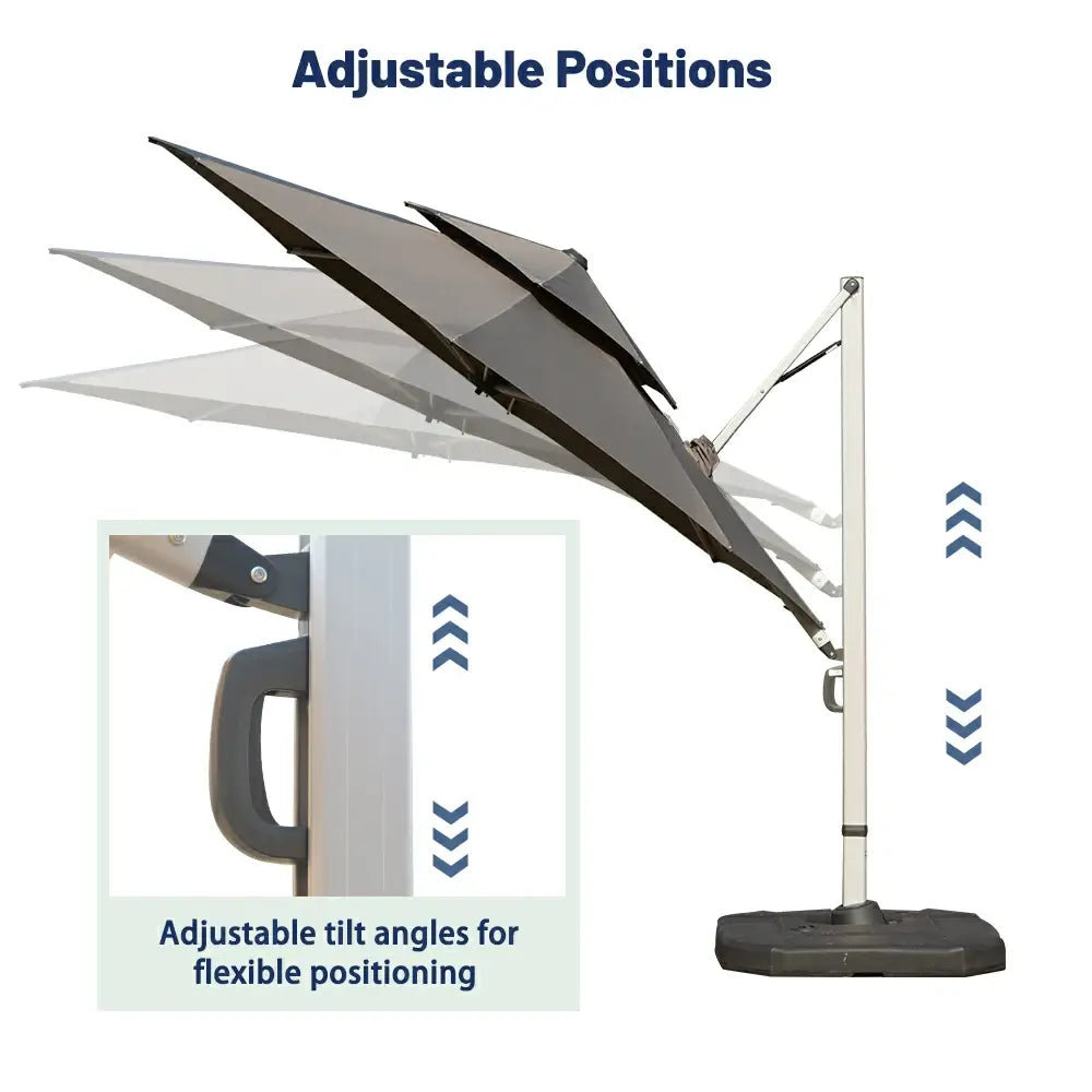 Domi Outdoor Living cantilever umbrella with foot pedal#color_Gray
