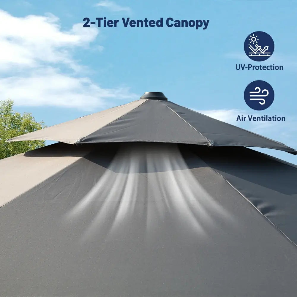 Domi Outdoor Living cantilever umbrella with foot pedal#color_Gray