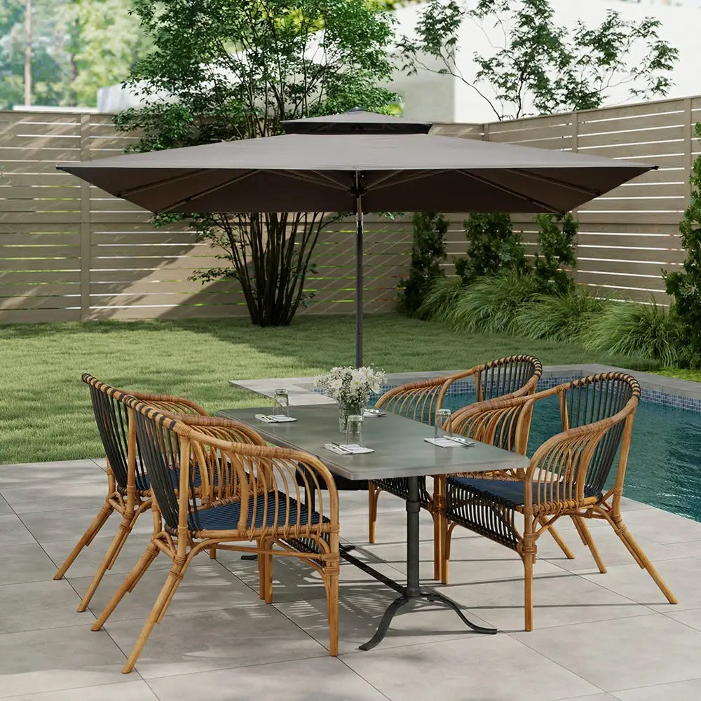 Domi Outdoor Living cantilever umbrella with foot pedal#color_Gray