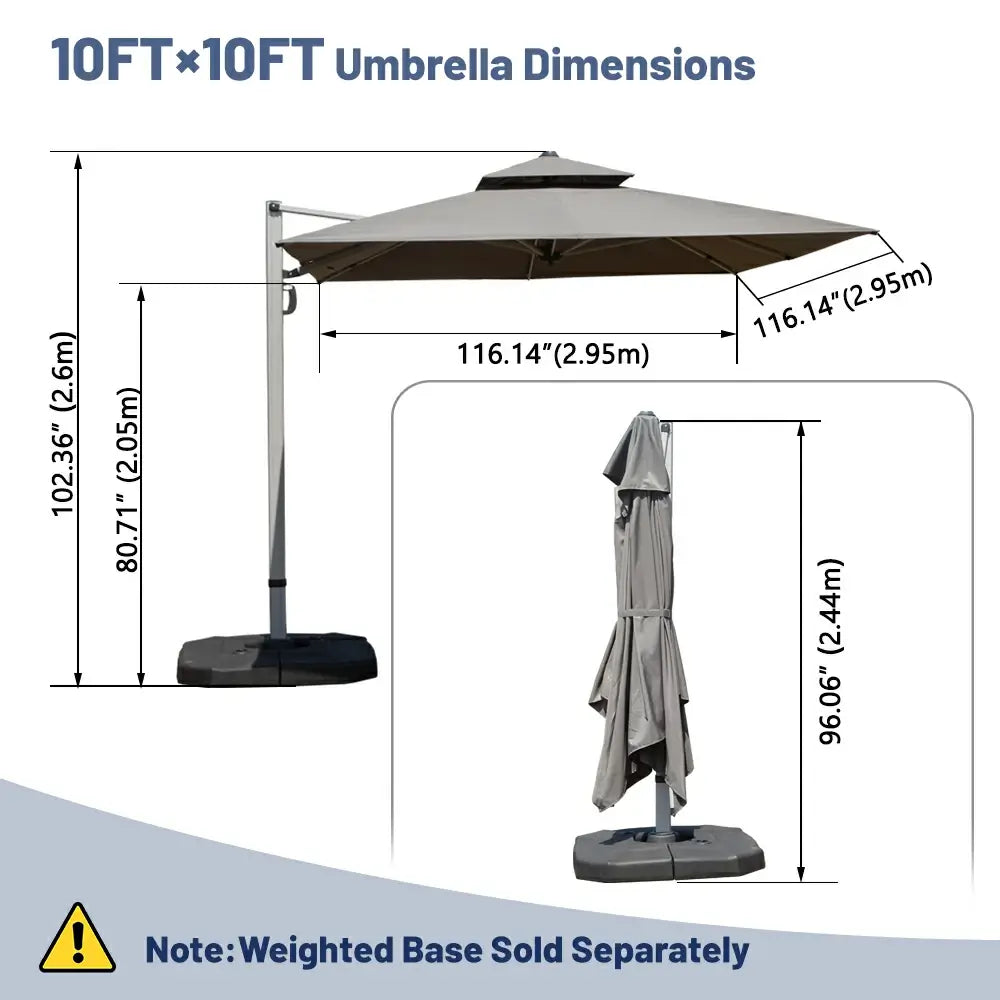 Domi Outdoor Living cantilever umbrella with foot pedal#color_Gray