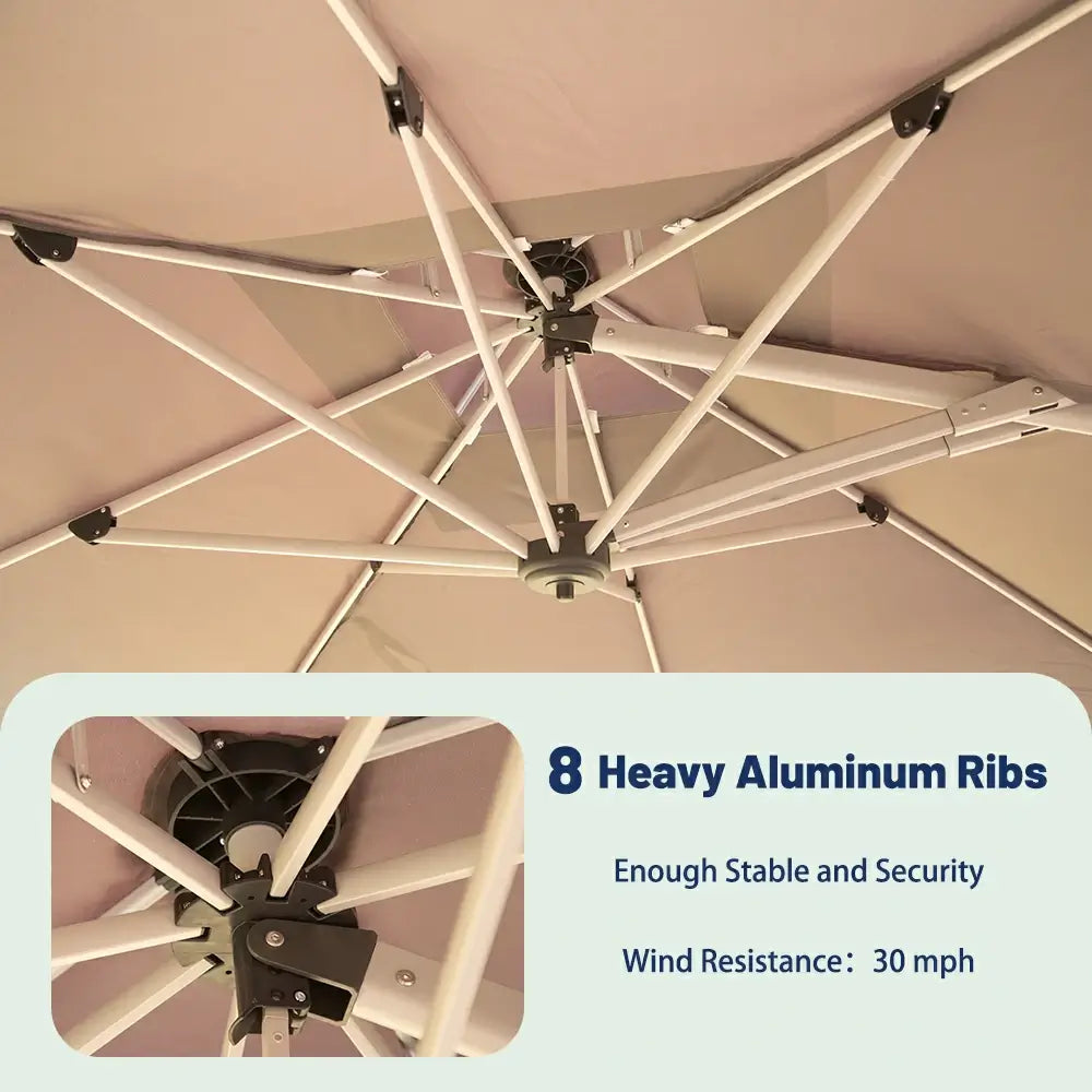 Domi Outdoor Living cantilever umbrella with foot pedal#color_Gray