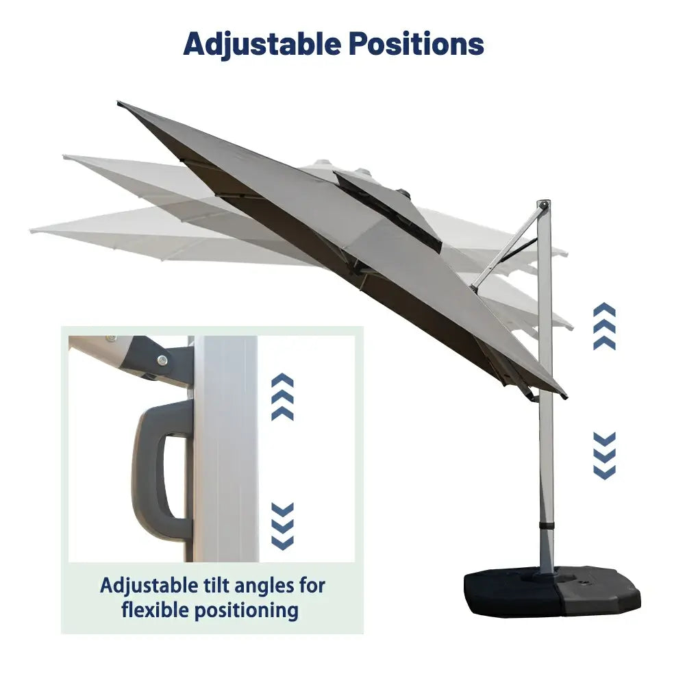 Domi Outdoor Living cantilever umbrella with foot pedal#color_Gray