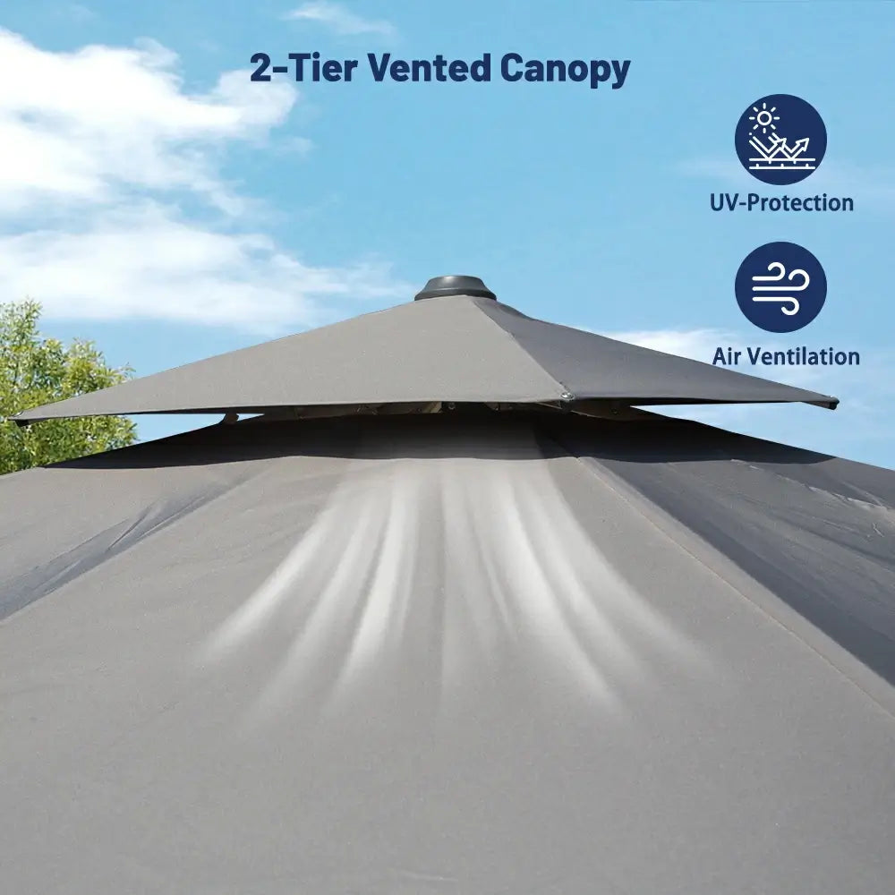 Domi Outdoor Living cantilever umbrella with foot pedal#color_Gray