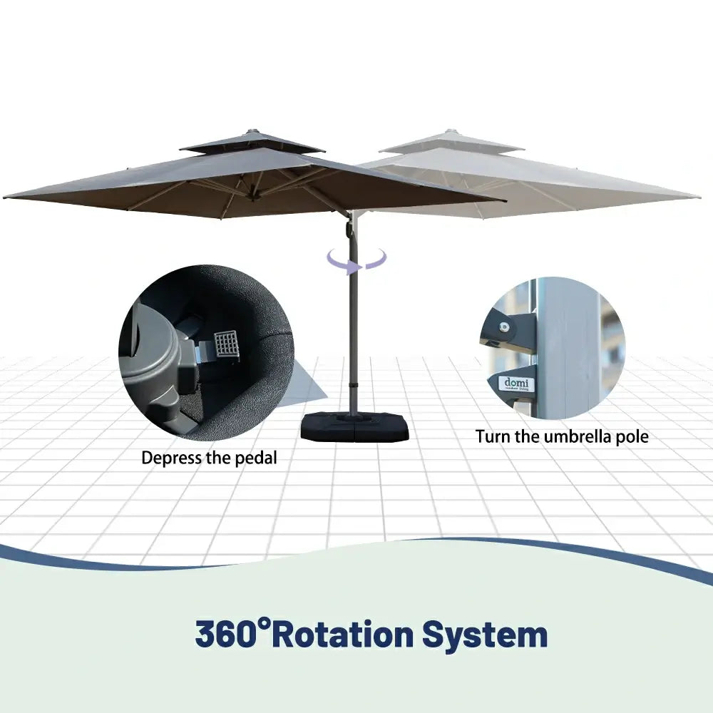 Domi Outdoor Living cantilever umbrella with foot pedal#color_Gray